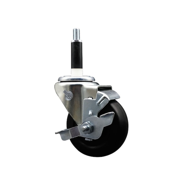 3.5'' Hard Rubber Swivel 7/8'' Expanding Stem Caster with Brake